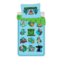 Jerry Fabrics Pościel bawełniana 140x200 Minecraft Lets Play