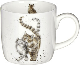 KUBEK PORCELANOWY Royal Worcester''s Wrendale Designs PRZYTULONE KOTY