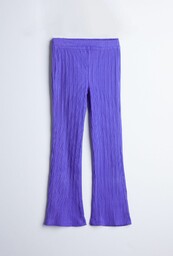 Spodnie flare dla dziewczynki - fioletowe w prążki