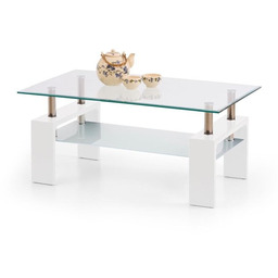 Ława szklana transparentny / biały mat / połysk