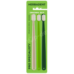 HERBADENT ORIGINAL ECO Ultrasoft Zestaw 3 ekologicznych szczoteczek