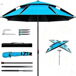 Parasol Plażowy 160 cm UV50 Składany Z Kolcem