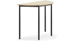 Stół BORÅS, półokrągły, 1200x600x900 mm, brzoza laminat, antracyt