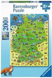 Ravensburger Kinderpuzzle - Bunte Deutschlandkarte - 200 Teile