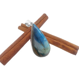 Labradoryt wisiorek oprawiony (ZAW60) Srebro [925]