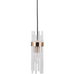 Italux Szklana lampa wisząca tuba Taraso PND-40760-1-HBR złoty