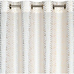 EUROFIRANY Zasłona Semi 140 x 250 cm Biało-szampański