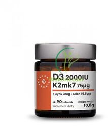 Witamina D3 2000IU + K2mk7 + Cynk +