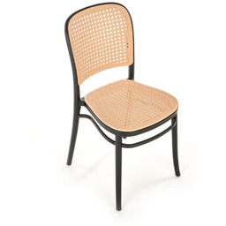 Krzesło ogrodowe plastikowe naturalne / czarne K483