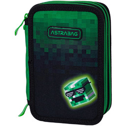 Piórnik z wyposażeniem dwukomorowy dla chłopca Astra Pixel