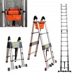 Drabina Aluminiowa Przegubowa Teleskopowa Z Organizator Narzędzi 3,3+3,3/6,6M