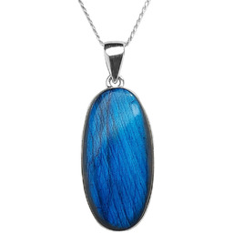 Labradoryt wisiorek oprawiony (ZAW64) Srebro [925]