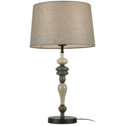 Lampa biurkowa metalowa szaro-czarna z abażurem TB-22374-BK