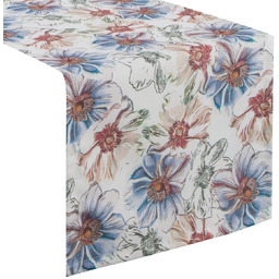 Bieżnik 40 x 140 Dekoracyjny Flore7 Niebieski