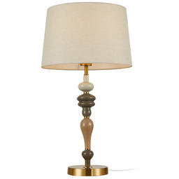 Lampa biurkowa ceramiczna beżowo-brązowa 60cm TB-84678-AB z serii