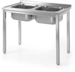 STÓŁ Z DWOMA ZLEWAMI 1000x600x850 mm KITCHEN LINE