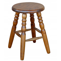 Taboret Kuchenny Drewniany Toczony Okrągły dąb