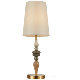 Lampa biurkowa metalowa brązowa z abażurem TB-84678A-AB