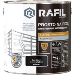 Gruntoemalia PROSTO Na Rdzę Półmat RAL9005 2,5 l