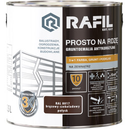 Gruntoemalia PROSTO Na Rdzę Połysk RAL8017 2,5 l