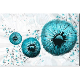 100 70cm Obraz płótno Turkusowe dmuchawce płótno rama
