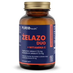 PUREO Health Żelazo Duo + Witamina C, 60kaps.