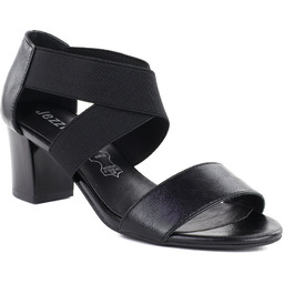 Sandały damskie z paskami na słupku czarne Jezzi