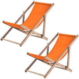 Leżak drewniany Tulon 80 x 63 cm pomarańczowy,