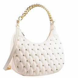 Torebka Mebur kremowa z nitami