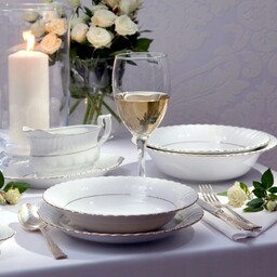 B014 Serwis Obiadowy 6/18 Złota Linia Iwona Porcelana