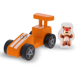 Trefl - Wyścigówka Pomarańczowa, Wooden Toys, Bobaski
