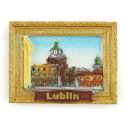 Magnes na lodówkę Obraz złota rama Lublin Brama