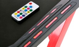 Biurko gamingowe czarne / czerwone mat 122 cm