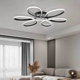 Lampa sufitowa okręgi LED 100W + PILOT CZARNA