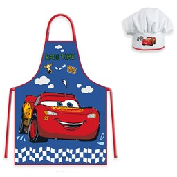 Brandmac Fartuszek dziecięcy z czapką Cars 001 niebieski