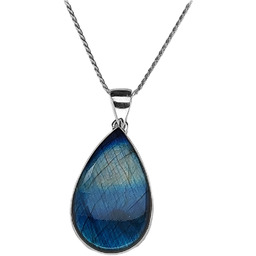 Labradoryt wisiorek oprawiony (ZAW76) Srebro [925]