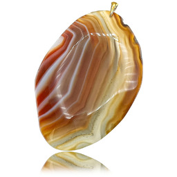 Naturalny Agat Elegancki Wisiorek Złote Srebro Unikat