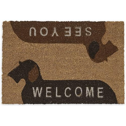 Relaxdays Wycieraczka kokosowa, Welcome, See You, motyw psa,