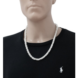 Srebrny Łańcuszek Męski Splot Królewski Pełny 6,20 mm