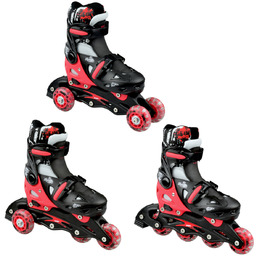 Rolko-Wrotki 3w1 Regulowane RAVEN Singer Black/Red