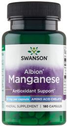 Swanson Albion Manganese, chelat manganu, 180 kapsułek