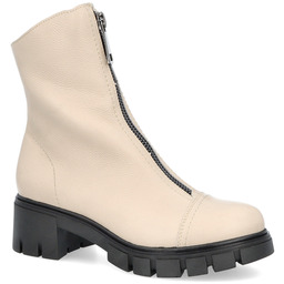 Wygodne botki ze skóry - SIMEN 3264A BEŻOWE