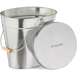 Relaxdays Kosz na popiół z pokrywką, 12 l,