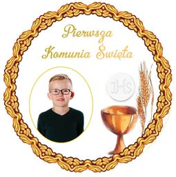 Opłatek na ciasto tort tortowy komunijny personalizowany Komunia