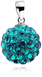 Wisiorek kulka kryształki blue zircon Swarovski 12mm shamballa