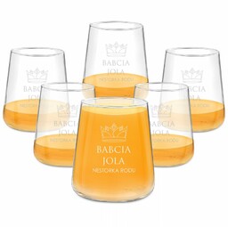 Szklanki grawerowane avant garde x6 dla babci
