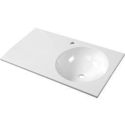 JUNO umywalka kompozytowa 80x47cm, biała, prawa JU081 ZIMOWA