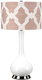 Lampa stołowa Milo Biała / Polerowany nikiel MILO-PN-TL-OVTH