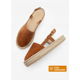 ESPADRYLE DAMSKIE ZAMSZOWE BRĄZOWE Z PASKIEM I PLATFORMĄ
