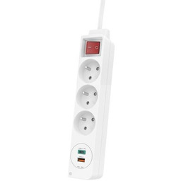 Hama 3 gniazda 230V, 1xUSB C, 1xUSB A,